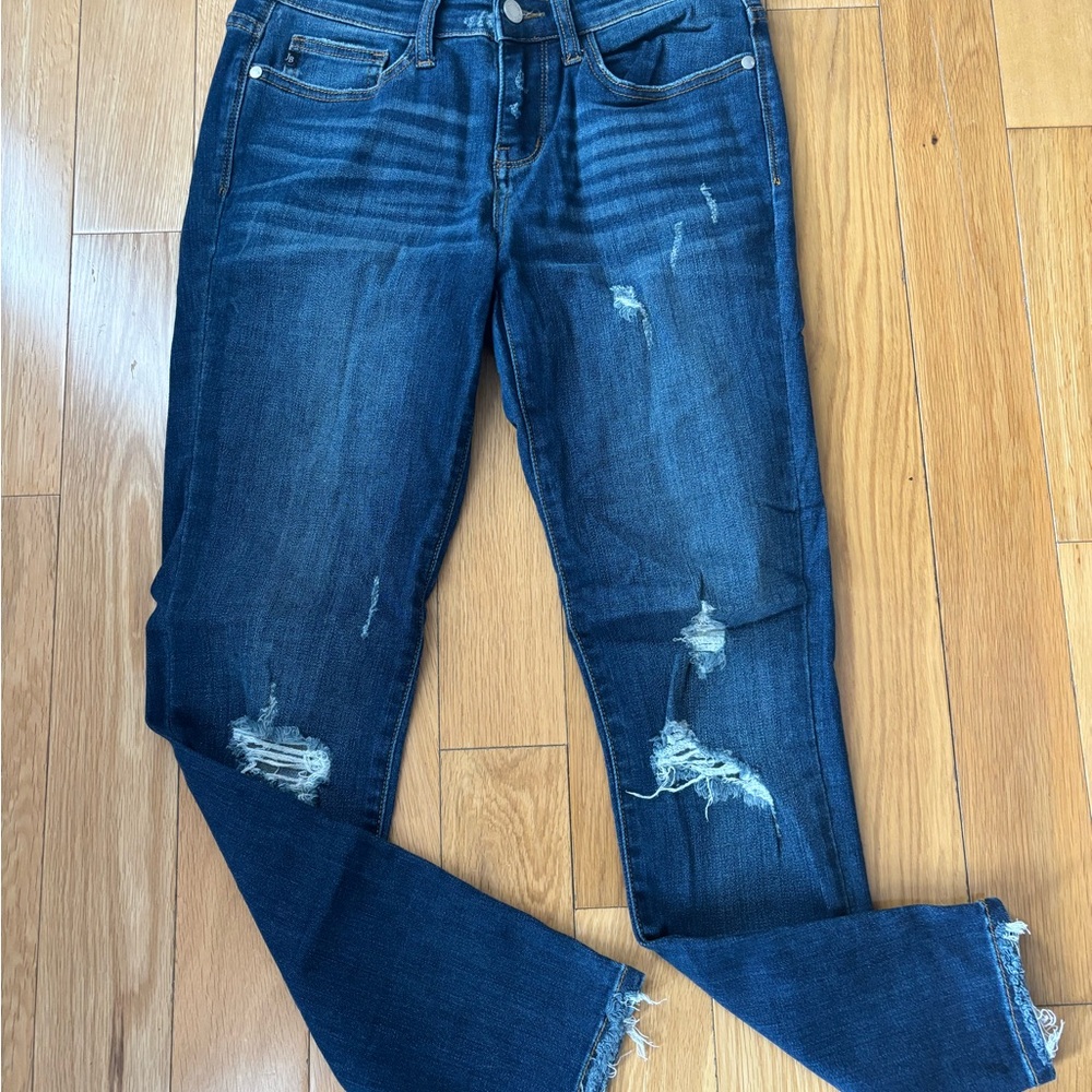Judy Blue Distressed Skinny Blue Jeans Size 5/27